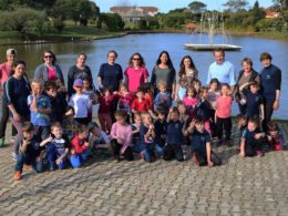 Alunos da EMEI Felipe Alflen da cidade de Victor Graeff visitaram o Parque da Lagoa