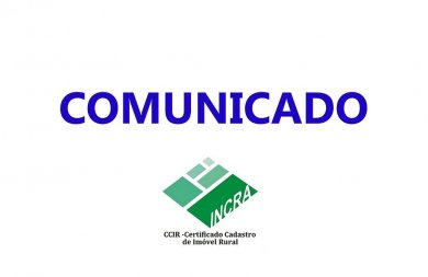 Prezado agricultor esta disponível o CCIR 2017 (INCRA)