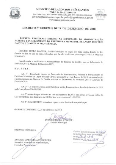 Expediente interno na Secretaria de Administração Fazenda e Planejamento 
