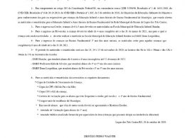 Matrículas e Rematrículas da Rede Municipal de Ensino para o ano de 2021