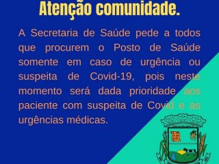 Aviso da Secretaria de Saúde de Lagoa dos Três Cantos