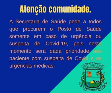Aviso da Secretaria de Saúde de Lagoa dos Três Cantos