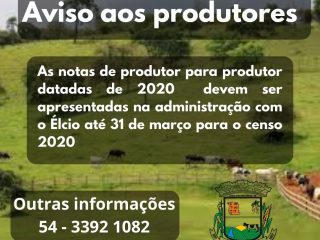 Aos produtores três-cantenses