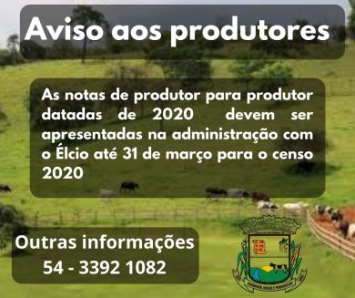 Aos produtores três-cantenses