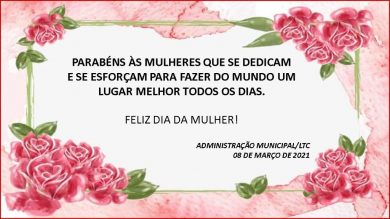 Homenagem da administração municipal de Lagoa dos Três Cantos