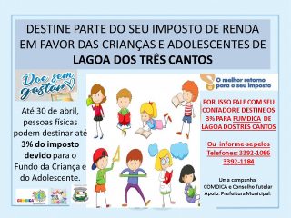 Parte do seu IR pode ser destinado ao COMDICA e Conselho Tutelar