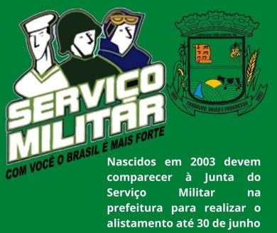 Comunicado da Junta de Serviço Militar de Lagoa dos Três Cantos