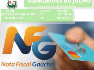 Ganhadores do Programa Nota Fiscal Gaúcha