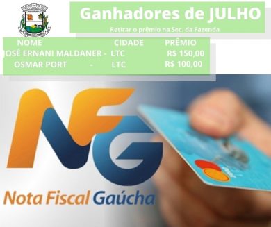 Ganhadores do Programa Nota Fiscal Gaúcha