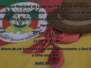 Convite da Biblioteca Pública de Lagoa dos Três Cantos