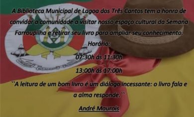 Convite da Biblioteca Pública de Lagoa dos Três Cantos