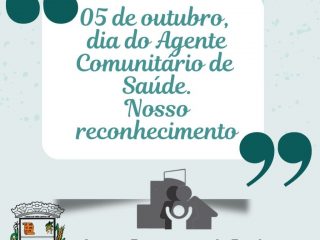 5 de outubro, dia do Agente comunitário de Saúde