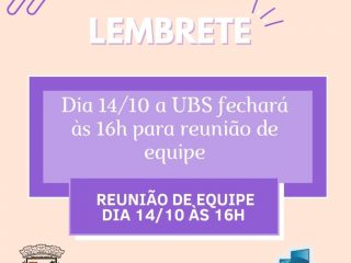 Dia 14 de outubro a UBS fechará às 16h