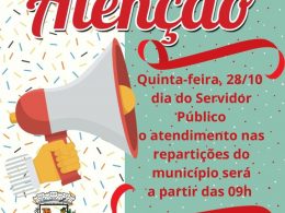 Quinta-feira, dia 28, as Repartições Públicas de Lagoa dos Três Cantos atenderão a partir das 9h