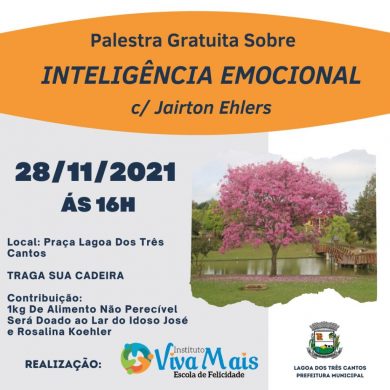 Inteligência Emocional será tema de palestra ao ar livre em Lagoa dos Três Cantos