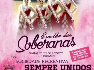 Escolha das soberanas três-cantenses será dia 29 de janeiro