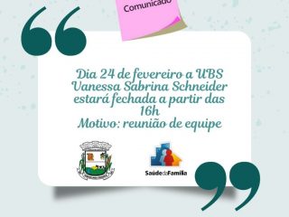 Secretaria de Saúde anuncia reunião de equipe dia 24 de fevereiro