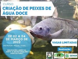 Secretaria de Agricultura de Lagoa dos Três Cantos promoverá curso de criação de peixes de água doce