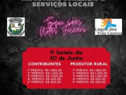 1º sorteio da Campanha de Valorização do Comércio de Lagoa dos Três Cantos será neste dia 30