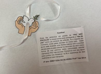 Alunos três-cantenses fazem apelo de paz
