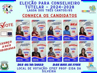 Inicia hoje a campanha visando a eleição do Conselho Tutelar de Lagoa dos Três Cantos para o quadriênio 2024-2028