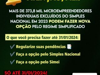 MEIs excluídas do Simples Nacional têm até o dia 31 de janeiro para regularizar pendências