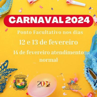 Ponto Facultativo nas repartições públicas de Lagoa dos Três Cantos