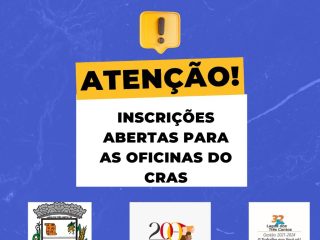 Inscrições abertas para as oficinas do Cras