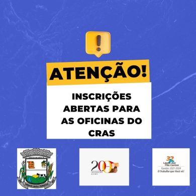 Inscrições abertas para as oficinas do Cras