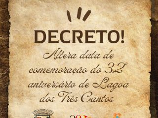 Decreto altera data de feriado comemorativo ao aniversário de Lagoa dos Três Cantos