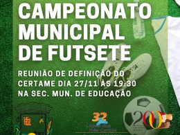 Reunião para definir o Campeonato Municipal de Futebol Sete de Lagoa dos Três Cantos