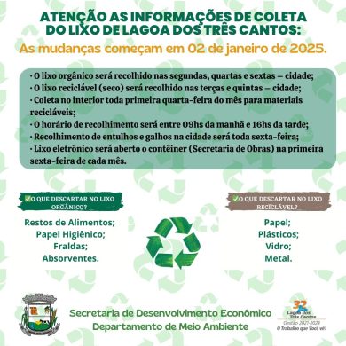 Nova sistemática no recolhimento de resíduos em Lagoa dos Três Cantos