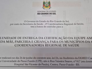 Saúde – Secretaria da Saúde de Lagoa dos Três Cantos é premiada por atendimento de excelência a gestantes, parceria e crianças