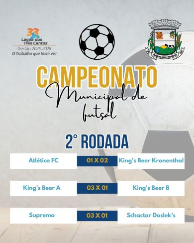 Municipal de Futsal de Lagoa dos Três Cantos teve a 2ª rodada no sábado (26)