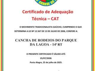 Lagoa dos Três Cantos conquista Certificado de Adequação Técnica para cancha de rodeios