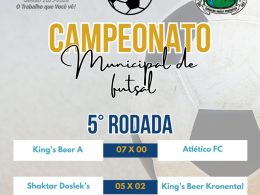 Resultados da 5ª rodada do Municipal de Futsal de Lagoa dos Três Cantos