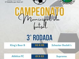 Municipal de futsal de Lagoa dos Três Cantos teve a 3ª rodada sexta-feira (08)