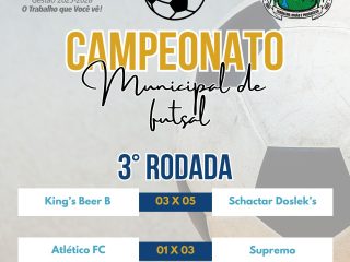 Municipal de futsal de Lagoa dos Três Cantos teve a 3ª rodada sexta-feira (08)