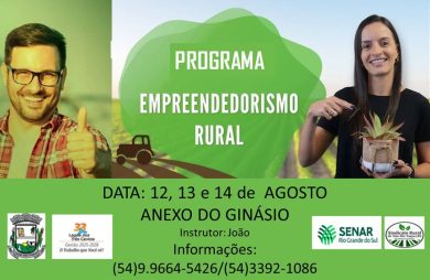 Programa empreendedorismo Rural em Lagoa dos Três Cantos