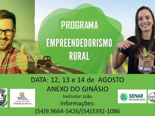 Programa empreendedorismo Rural em Lagoa dos Três Cantos