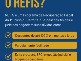 Governo Municipal de Lagoa dos Três Cantos instituiu o Programa de Recuperação de Créditos Fiscais – Refis/2025