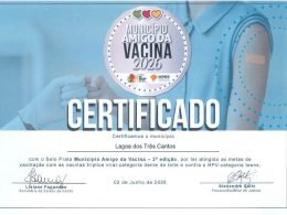 Lagoa dos Três Cantos recebe Selo Prata de Município Amigo da Vacina