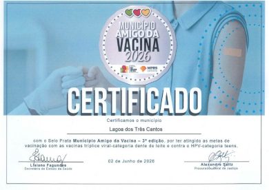 Lagoa dos Três Cantos recebe Selo Prata de Município Amigo da Vacina