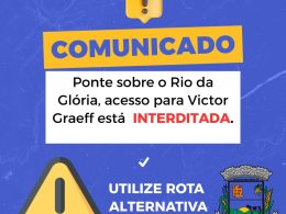 Ponte sobre o Rio da Glória é interditada e motoristas devem usar rotas alternativas