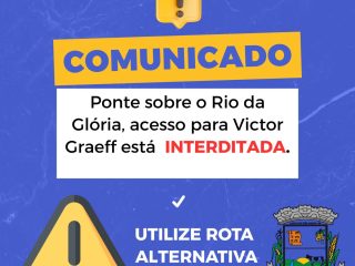 Ponte sobre o Rio da Glória é interditada e motoristas devem usar rotas alternativas