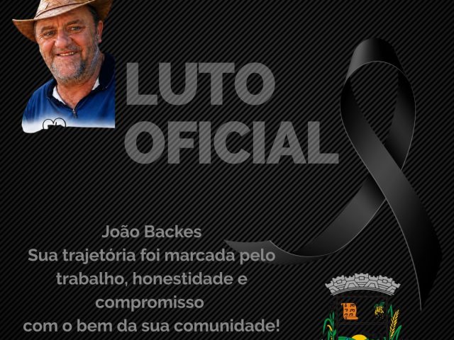 Lagoa dos Três Cantos decreta luto oficial pelo falecimento do ex-vereador João Backes