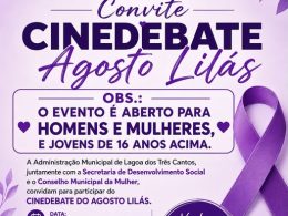 Lagoa dos Três Cantos promove Cinedebate Agosto Lilás