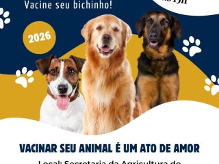 Vacinação antirrábica acontece no dia 22 de agosto em Lagoa dos Três Cantos