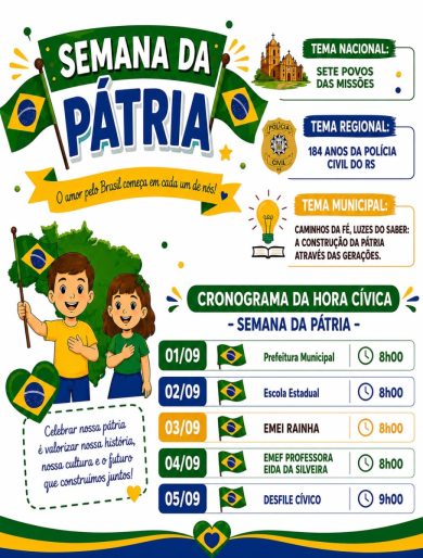 Lagoa dos Três Cantos prepara programação da Semana da Pátria 2026