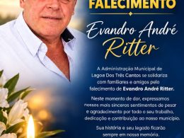 Lagoa dos Três Cantos decreta luto oficial de três dias pelo falecimento de servidor público Evandro André Ritter